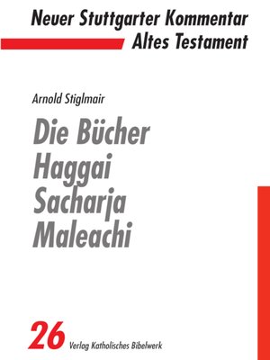 cover image of Die Bücher Haggai, Sacharja, Maleachi--E-Book